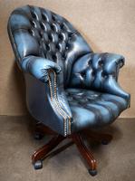 Directors Blue Leather Chesterfield Captains Office Chair (11 of 12) Directors Blue Leather Chesterfield Captains Office Chair (11 of 12)