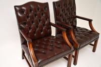 Pair of Antique Deep Buttoned Leather Library Armchairs (8 of 12) Pair of Antique Deep Buttoned Leather Library Armchairs (8 of 12)