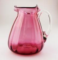 Unusual Formed Victorian English Cranberry Jug 19th Century (4 of 10) Unusual Formed Victorian English Cranberry Jug 19th Century (4 of 10)