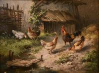 Oil Painting by Louis Marie Lemaire "Chickens in a Farmyard" (3 of 9) Oil Painting by Louis Marie Lemaire "Chickens in a Farmyard" (3 of 9)