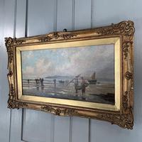 Antique marine seascape oil painting of fishing scene signed W Richards 2 of 2 (4 of 10) Antique marine seascape oil painting of fishing scene signed W Richards 2 of 2 (4 of 10)