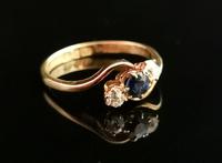 Antique Diamond & Sapphire Crossover Ring, 18ct Gold (8 of 12) Antique Diamond & Sapphire Crossover Ring, 18ct Gold (8 of 12)