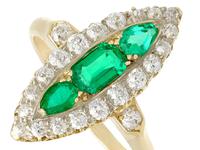0.92ct Emerald & 1.38ct Diamond, 15ct Yellow Gold Marquise Ring - Antique c.1910 (3 of 9) 0.92ct Emerald & 1.38ct Diamond, 15ct Yellow Gold Marquise Ring - Antique c.1910 (3 of 9)