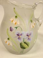 Antique Pretty Frosted Glass Decorated Jug (3 of 4) Antique Pretty Frosted Glass Decorated Jug (3 of 4)