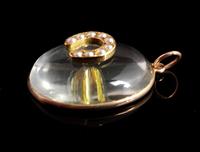 Antique Victorian Rock Crystal Pendant Gold Horseshoe, Split Pearl (5 of 14) Antique Victorian Rock Crystal Pendant Gold Horseshoe, Split Pearl (5 of 14)