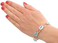 39.87ct Aquamarine and 18ct Yellow Gold Bracelet - Art Deco - Vintage Circa 1940 (7 of 9) 39.87ct Aquamarine and 18ct Yellow Gold Bracelet - Art Deco - Vintage Circa 1940 (7 of 9)