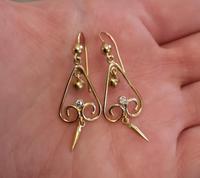 Antique Victorian Diamond Drop Earrings, 15ct Gold (3 of 10) Antique Victorian Diamond Drop Earrings, 15ct Gold (3 of 10)