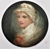 Florence Ann Claxton '1838-1920' - Confirmation in 1700, Painted Pottery Plaque (2 of 6) Florence Ann Claxton '1838-1920' - Confirmation in 1700, Painted Pottery Plaque (2 of 6)