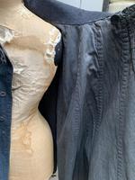 Antique French handmade indigo blue striped linen cape or cloak with black wool collar one size (9 of 10) Antique French handmade indigo blue striped linen cape or cloak with black wool collar one size (9 of 10)