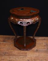 Chinese Pedestal Stand Table in Cinnabar Lacquer Chinoiserie (8 of 26) Chinese Pedestal Stand Table in Cinnabar Lacquer Chinoiserie (8 of 26)