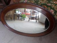 Edwardian 1910 Oval Shaped Wall Mirror Oak with Beading Ebellishments 81cm x 61cm (5 of 5) Edwardian 1910 Oval Shaped Wall Mirror Oak with Beading Ebellishments 81cm x 61cm (5 of 5)