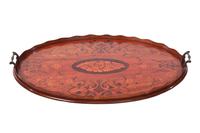 Sheraton Revival Oval Satinwood Inlaid Serving Tray c.1880 (2 of 6) Sheraton Revival Oval Satinwood Inlaid Serving Tray c.1880 (2 of 6)