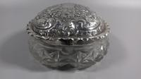 Art Nouveau silver repousse top cut glass heart vanity trinket box jar 1902 (12 of 13) Art Nouveau silver repousse top cut glass heart vanity trinket box jar 1902 (12 of 13)