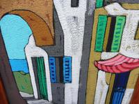Oil on Board the Court Yard Artist Spina 1960s (5 of 10) Oil on Board the Court Yard Artist Spina 1960s (5 of 10)