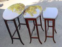 1960s Nest 3 Oval Mahogany Tables with Glass Tops (3 of 4) 1960s Nest 3 Oval Mahogany Tables with Glass Tops (3 of 4)