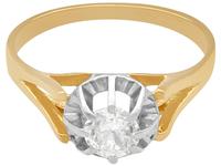 0.49ct Diamond 7 18ct Yellow Gold Solitaire Ring - Vintage French c.1940 (4 of 9) 0.49ct Diamond 7 18ct Yellow Gold Solitaire Ring - Vintage French c.1940 (4 of 9)