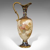 Small Antique Decorative Jug, English, Ceramic Vase, Doulton, Victorian c 1900 Small Antique Decorative Jug, English, Ceramic Vase, Doulton, Victorian c 1900