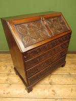 Antique Carved Oak Writing Bureau Desk with Fall Front, Handsome Gothic Piece (15 of 24) Antique Carved Oak Writing Bureau Desk with Fall Front, Handsome Gothic Piece (15 of 24)