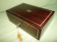 Quality Unisex Inlaid Rosewood Jewellery Box. c1840 (9 of 11) Quality Unisex Inlaid Rosewood Jewellery Box. c1840 (9 of 11)