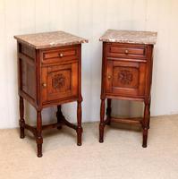 Pair of French Oak Marble Top Bedside Cabinets (5 of 9) Pair of French Oak Marble Top Bedside Cabinets (5 of 9)