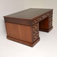 Antique Victorian Mahogany Leather Top Partners Desk (12 of 12) Antique Victorian Mahogany Leather Top Partners Desk (12 of 12)