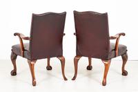 Pair of Chippendale Style Leather Gainsborough Chairs (7 of 8) Pair of Chippendale Style Leather Gainsborough Chairs (7 of 8)
