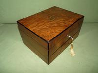 Inlaid Figured Walnut Jewellery Box - Plush Interior c.1875 (3 of 12) Inlaid Figured Walnut Jewellery Box - Plush Interior c.1875 (3 of 12)