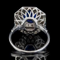 Art Deco Sapphire Diamond Cluster Ring 18ct Gold 1.50ct Sapphire 1.69ct Diamond c.1930 (4 of 7) Art Deco Sapphire Diamond Cluster Ring 18ct Gold 1.50ct Sapphire 1.69ct Diamond c.1930 (4 of 7)