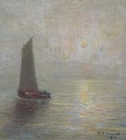W. H. Renwick Small Edwardian Moonlit Sailing Seascape Oil Painting (4 of 11) W. H. Renwick Small Edwardian Moonlit Sailing Seascape Oil Painting (4 of 11)