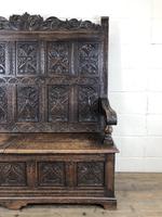 Antique Victorian Carved Oak High Back Settle (13 of 15) Antique Victorian Carved Oak High Back Settle (13 of 15)