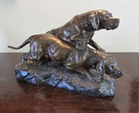 Large Sculpture of Spelter Hunting Dogs By T. Cartier with a Bronzed Finish (2 of 7) Large Sculpture of Spelter Hunting Dogs By T. Cartier with a Bronzed Finish (2 of 7)