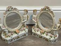 Pair of Small Dresden Victorian Style Porcelain Cherub Table Mirrors (2 of 60) Pair of Small Dresden Victorian Style Porcelain Cherub Table Mirrors (2 of 60)
