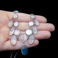 Antique Moonstone Sterling Silver Drop Fringe Necklace (8 of 8) Antique Moonstone Sterling Silver Drop Fringe Necklace (8 of 8)