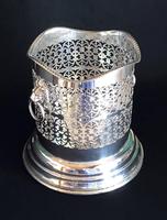 Silver Plate on Copper Reticulated Bottle Holder (3 of 5) Silver Plate on Copper Reticulated Bottle Holder (3 of 5)