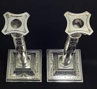 Victorian Silver Plated Corinthian Column Candlesticks. (7 of 9) Victorian Silver Plated Corinthian Column Candlesticks. (7 of 9)