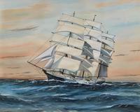 Awesome Tea Clipper Ship 'Hornet' Rough Seas Seascape Watercolour Painting c.1909 (2 of 12) Awesome Tea Clipper Ship 'Hornet' Rough Seas Seascape Watercolour Painting c.1909 (2 of 12)