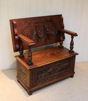Carved Oak Monks Bench (10 of 10) Carved Oak Monks Bench (10 of 10)