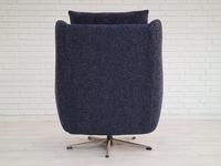 Danish Swivel Armchair with Stool, Completely Renovated-reupholstered, Furniture Wool, Retro Velor, 70s (10 of 17) Danish Swivel Armchair with Stool, Completely Renovated-reupholstered, Furniture Wool, Retro Velor, 70s (10 of 17)