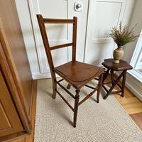 Antique Edwardian Beech Side Chair / C1900 (1 of 8)