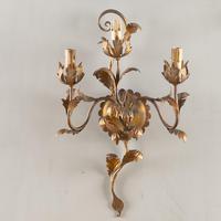 Pair of Italian Gilt Metal Wall Sconces (2 of 4) Pair of Italian Gilt Metal Wall Sconces (2 of 4)