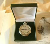 Vintage Pocket Watch 1955 Services Army Two Tone Dial Chrome Case FWO (10 of 10) Vintage Pocket Watch 1955 Services Army Two Tone Dial Chrome Case FWO (10 of 10)