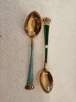 Set of Six Danish Enamel & Silver Gilt Spoons (6 of 7) Set of Six Danish Enamel & Silver Gilt Spoons (6 of 7)