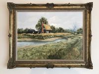 John Ridgewell Essex Cottage Superb Large Oil Painting Excellent Frame (2 of 9) John Ridgewell Essex Cottage Superb Large Oil Painting Excellent Frame (2 of 9)