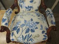 Victorian Walnut Armchair New Upholstery c.1860 (11 of 11) Victorian Walnut Armchair New Upholstery c.1860 (11 of 11)