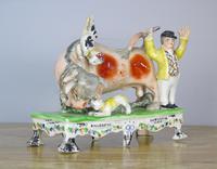 Rare Bull Baiting Staffordshire Figure Obadiah Sherratt (2 of 11) Rare Bull Baiting Staffordshire Figure Obadiah Sherratt (2 of 11)