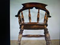Captain's Chair or Smoker's Bow. Good and Original Victorian (8 of 9) Captain's Chair or Smoker's Bow. Good and Original Victorian (8 of 9)