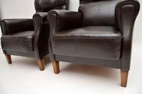 Pair of Antique Swedish Leather Armchairs (10 of 10) Pair of Antique Swedish Leather Armchairs (10 of 10)