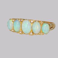 Antique 18ct Gold Opal & Diamond Ring Five Stone Ornate Ring Hallmarked Birmingham 1922 (5 of 9) Antique 18ct Gold Opal & Diamond Ring Five Stone Ornate Ring Hallmarked Birmingham 1922 (5 of 9)