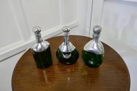 Set of 3 French Green Glass and Pewter Spirit Decanters (4 of 8) Set of 3 French Green Glass and Pewter Spirit Decanters (4 of 8)