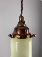 Original Vaseline Shade, Copper Ceiling Light, Rewired (2 of 10) Original Vaseline Shade, Copper Ceiling Light, Rewired (2 of 10)